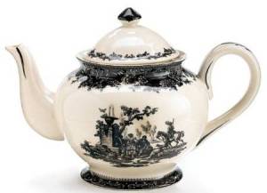 Black Toile Teapot